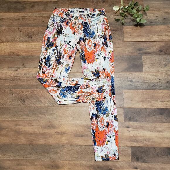 7FAM 7 For All Mankind Floral Haze Skinny Jeans Bloomcore Wallpaper Casual 25 - Picture 5 of 12